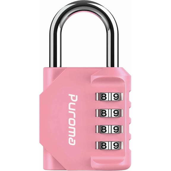 1 Pack Combination Lock for Locker 4 Digit Outdoor Waterproof Padlock for School, Gym, Sports, Fence, Toolbox, Gate, Case, Outdoor, Hasp Storage, Cabinets (Rose Pink)