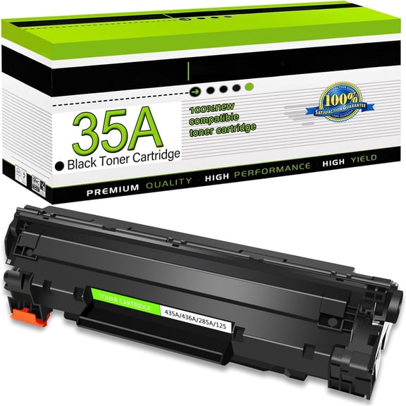 1 Pack Compatible CB435A 35A Black Toner Cartridge Replacement for HP LaserJet P1005 P1006 P1007 P1008 P1009 Printer