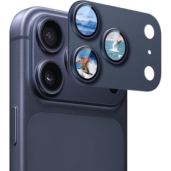 1 Pack Compatible for iPhone 17 Pro Max Camera Lens Protector Glass, Stylish Anti-scratch 9H Tempered Glass HD Lens Cover & Easy Installation iPhone 17 Pro Max Camera Protector-Blue