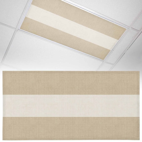 1 Pack Country Retro Fluorescent Light Covers for Ceiling Lights Vintage Linen Texture Magnetic Ceiling Light Covers Overhead Light Filters for Office Classroom Home