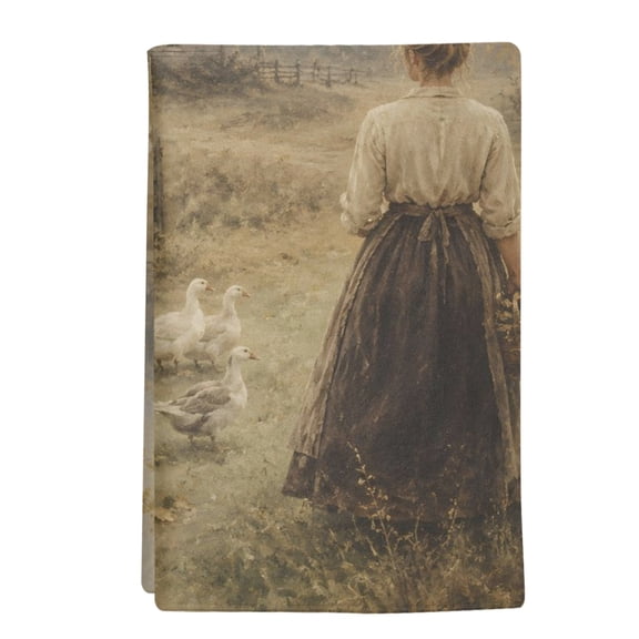 1 Pack Country Woman Kitchen Towels Rustic Vintage Brown Cottage Farmhouse Duck Fence Decorative Dish Towel Sets Absorbent Quick Dry Hand Cloths Tea Towels for Cooking Baking Farmhouse Gifts 18x28in