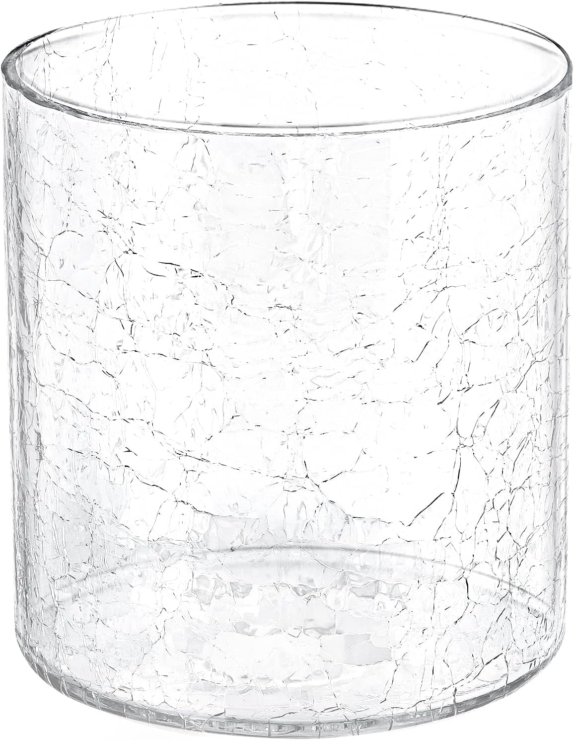 1 Pack Crack Finish Glass Lamp Shade,Clear Crackle Finish Cylinder Replacement Shade for Pendant light, Floor lamp, Desk lamp,Wall Sconces and Bathroom Vanity lights