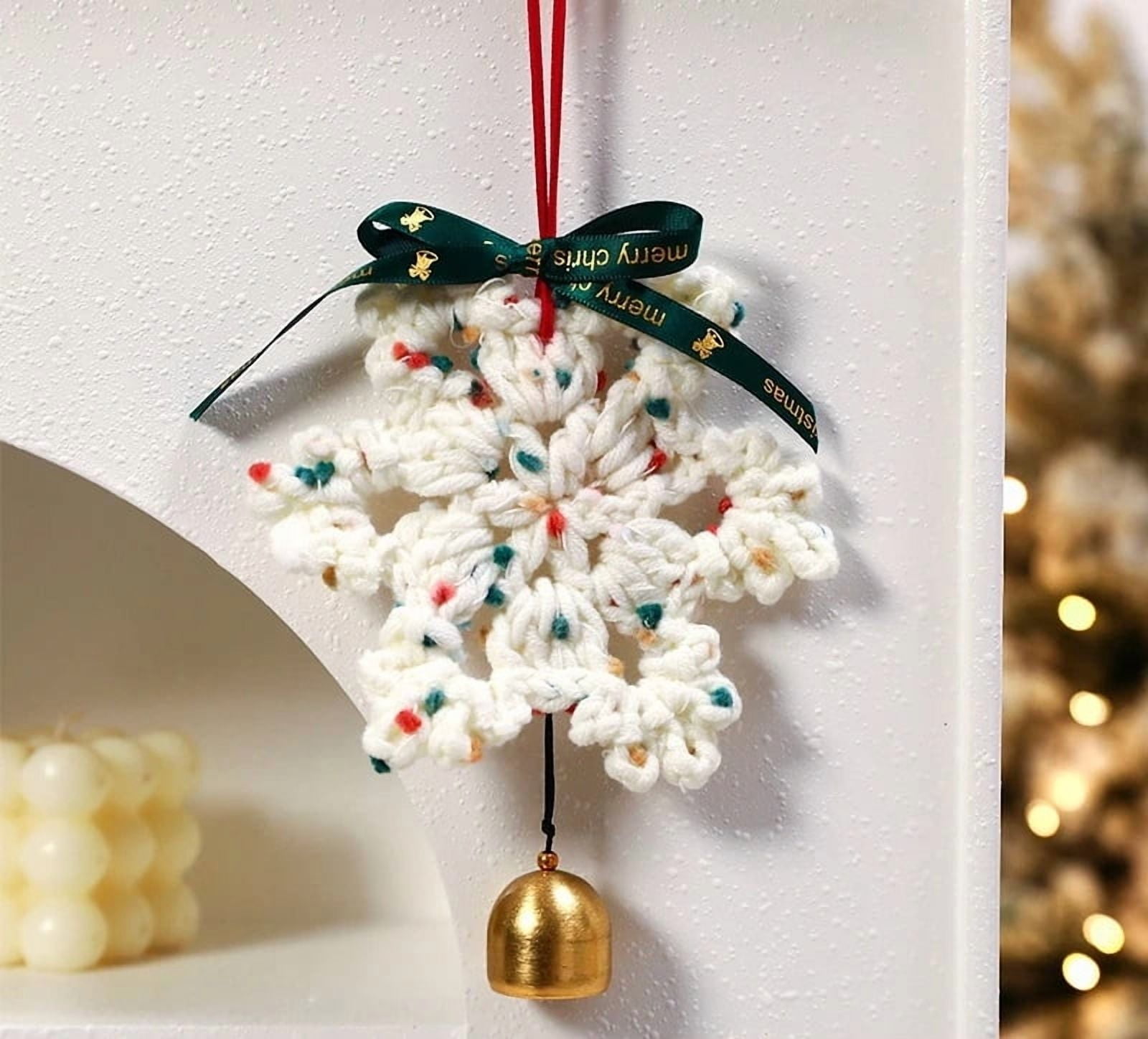 1 Pack Crochet Snowflake Decoration Christmas Snowflakes with Christmas ...