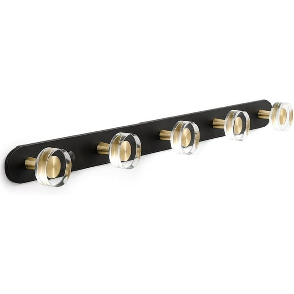 1 Pack Crystal Coat Rack Wall Mounted Gold Towel Hooks for Bathrooms Wall Hooks for Hanging Robe Coat Hooks Kitchen Decorative Heavy Duty Zinc Alloy