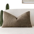 thumbnail image 1 of 1 Pack Curly Faux Fur Decorative Throw Pillow Covers Soft Neutral Plush Cushion Case Cozy Fluffy Furry Pillowcase for Home Room Couch Bedroom Sofa 12 x 20 Inch, Light Brown, 1 of 7