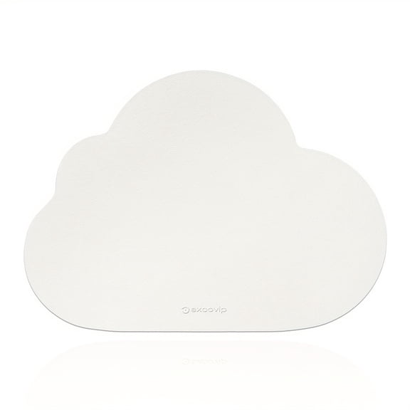 1-Pack: Cute PU Leather Cloud -Sized Mouse Pad, and Washable for Study or Office Use by Girls, 30×21.6cm / 11.8x8.5inch