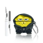 [1 Pack]Cute Protective Case for AirPods 4 (2024), 3D Cartoon Design Silicone Case Cute Accessory with Keychain/Cleaning Kit (yellow)