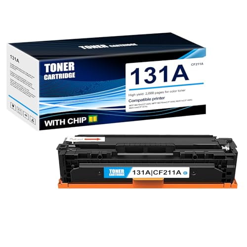 1-Pack Cyan 131A CF211A Toner Cartridge: Compatible 131A CF211A Replacement for HP MFP M276n(CF144A) MFP M276nw(CF145A) M251n(CF146A) M251nw(CF147A) Printer