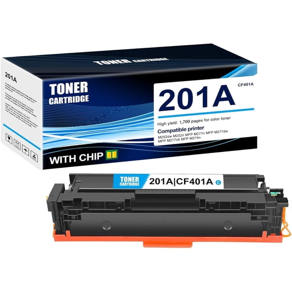 1-Pack Cyan 201A CF401A Toner Cartridge: Compatible 201A CF401A Replacement for HP M252dw M252n MFP M277n MFP M277dw MFP M277c6 MFP M274n Printer