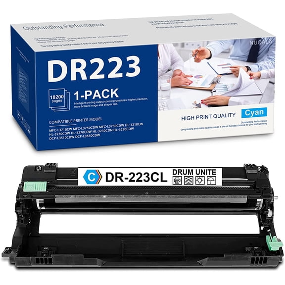 (1-Pack, Cyan) Compatible Drum Unit Replacement for Brother DR223 DR-223 DR223CL DR-223CL MFC-L3730CDW HL-3210CW Printer