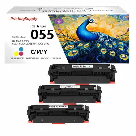 3-Pack Cyan/Magenta/Yellow 055 055H Toner Cartridge For Canon 055 055H Compatible to Canon ImageClass MF741Cdw MF743Cdw MF745Cdw