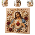 thumbnail image 1 of 1 Pack DIY Jesus Pearl Craft Kit, Sacred Heart of Jesus & Holy Family Pearl Painting, Beginner Friendly Mosaic Pearl Art, Christian Home Decoration & Housewarming Gift, 7.87in x 7.87in Pink, 1 of 6