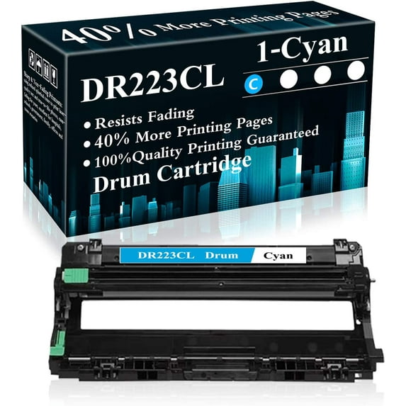 1 Pack DR223CL Cyan Compatible Drum Unit (Toner Not Included) Replacement for Brother MFC-L3770CDW L3710CW L3750CDW HL-3210CW 3230CDW 3270CDW 3290CDW DCP-L3510CDW L3550CDW Printer