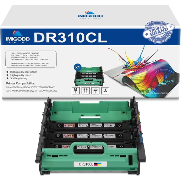 1-Pack DR310CL BK/C/M/Y Drum Unit Replacement for Brother 26,000 Pages with HL-4150CDN 4140CW 4570CDW 4570CDWT MFC-9640CDN 9650CDW 9970CDW 9560CDW Printer