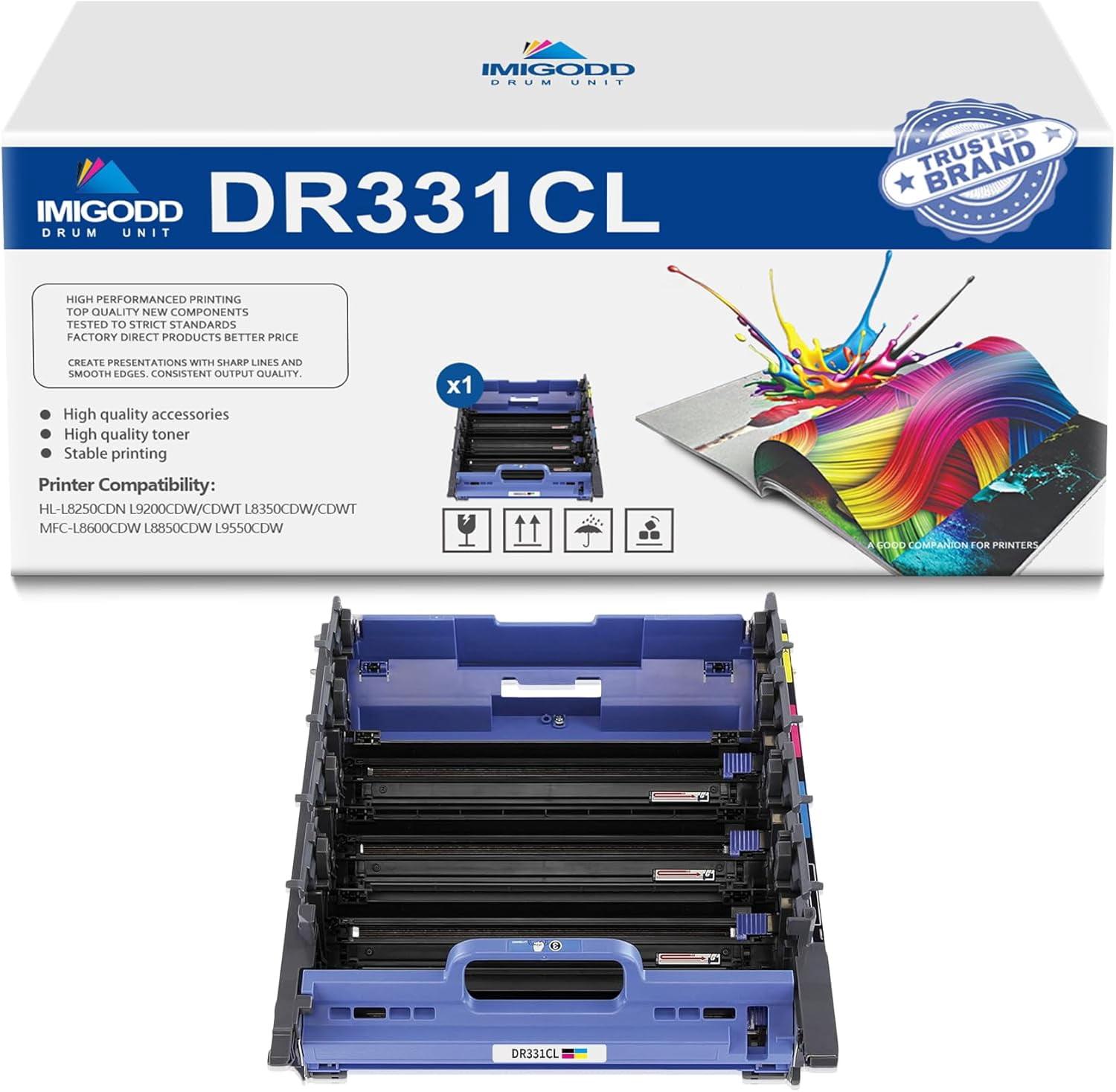 1-Pack DR331CL BK/C/M/Y Drum Unit Replacement for Brother 26,000 Pages ...