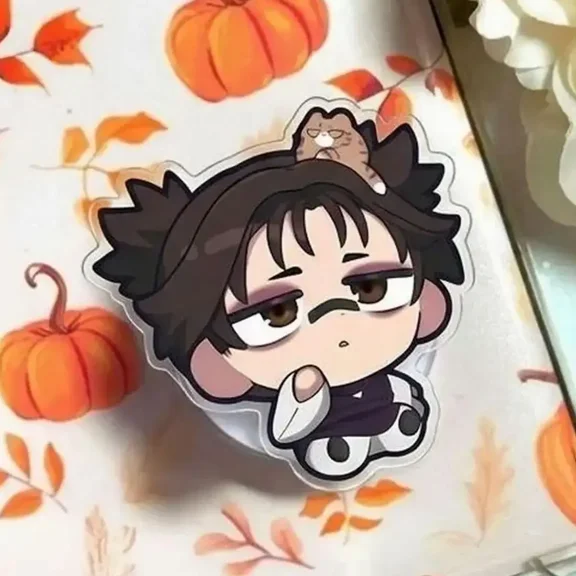 1 Pack Dark Anime Boy Phone Grip, Bloodline Inspired Kawaii Phone Holder, Cute Gothic Cartoon Phone Accessory