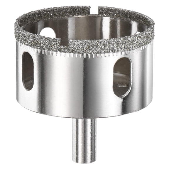 1-Pack Diamond Hole Saw Drill Bit, 2.09 Inch / 53mm Glass Drill Bit for Ceramic/Marble [Silver Tone]