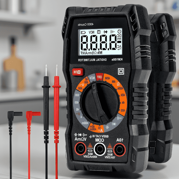 1-Pack Digital Multimeter 4000-Count, DC AC Ohm Amp Tester with Continuity Diode Capacitance NCV