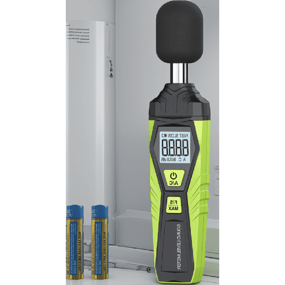 1-Pack Digital Sound Level Meter, 30dB-130dB SPL Meter with LCD Display, A/C Weighted, Max Hold, Fast/Slow Response