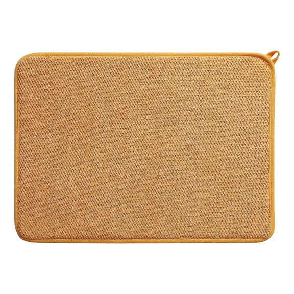 1 Pack Dish Drying Mat, 20 X 15 Inch Ultra Absorbent Microfiber Dishes Drainer Mats, Large Size Dish Drying Pad for Kitchen Counter, Coffee, Rack, Under Sink, Countertops, Pinstripe(Orange)