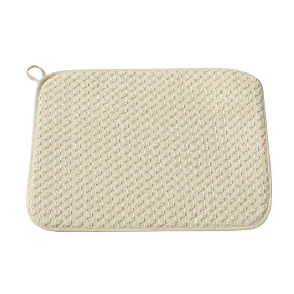 1 Pack Dish Drying Mat,20 X 15 Inch Ultra Absorbent Microfiber Dishes Drainer Mats,Large Size Dish Drying Pad for Kitchen Counter,Coffee,Rack,Under Sink,Countertops,Pinstripe(Yellow A style )