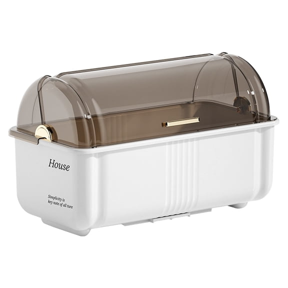 1-Pack Dish Drying Rack with Cover, Kitchen Countertop Organizer with Drainboard, Cutlery and Plate Storage Box, 42x27cm (D)