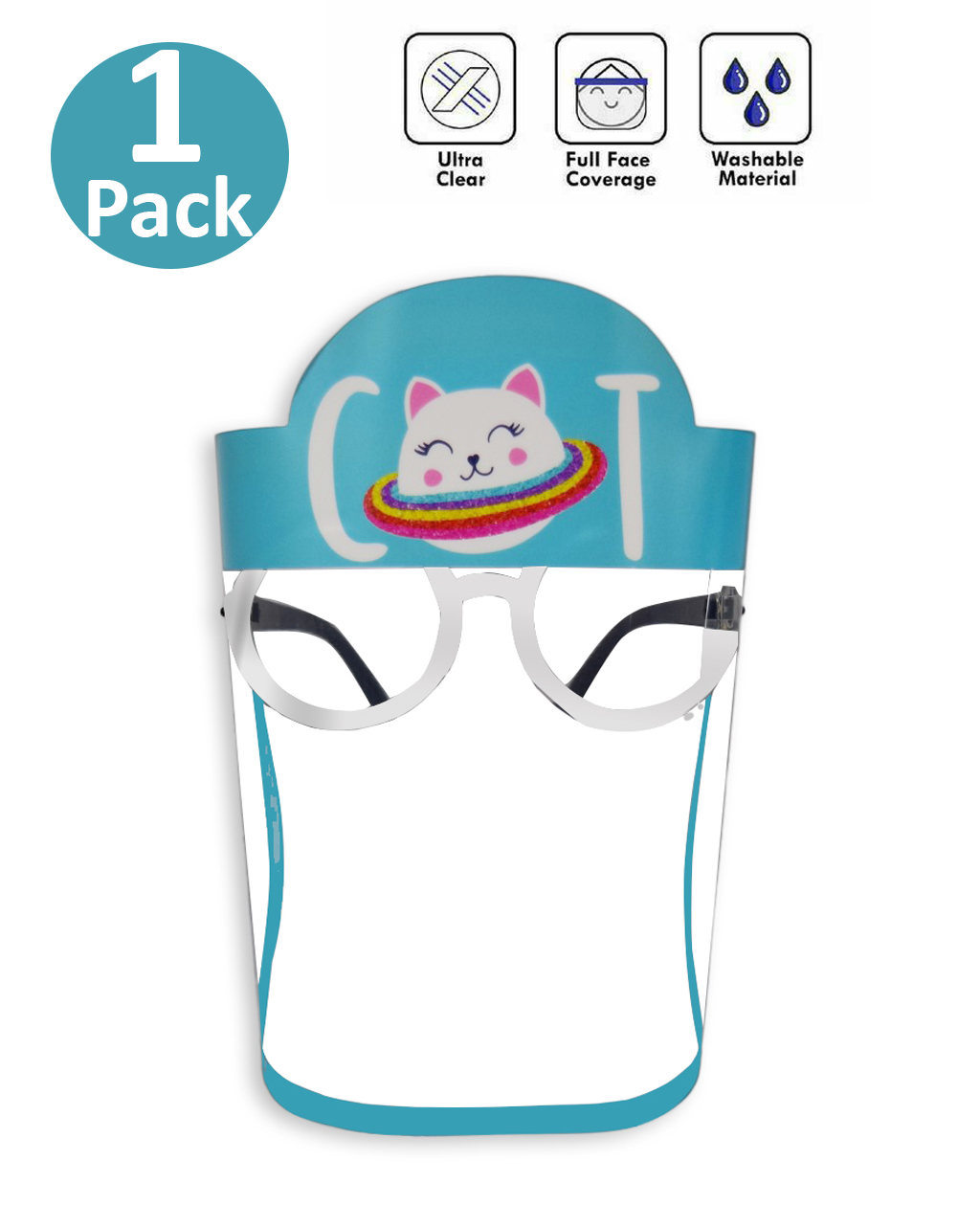 1 Pack Disposable Sunscreen Sung Safety Face Shield Reusable Transparent Adjustable Recyclable Anti-Fog Face Cover Washable Protector For Kids Unisex Shield Children Boys Girls Anti-fog Clear Visor - image 1 of 3