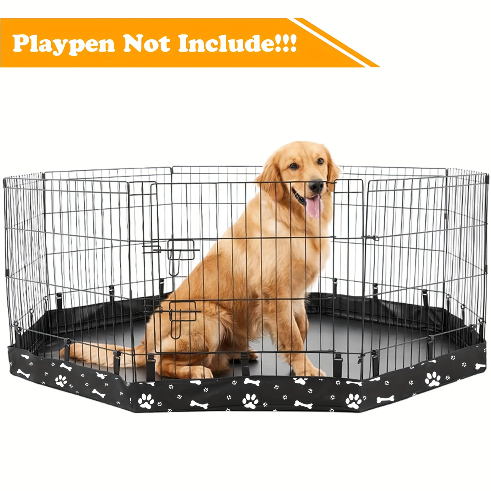 1 Pack Dog Playpen Bottom Pad/Top Cover, Fits 8 Panels Regular Octagon
