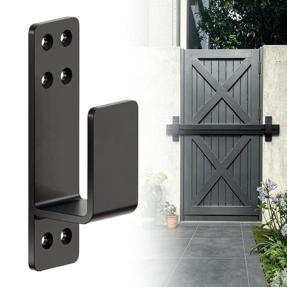 1 Pack Door Barricade Brackets, 2x4 Bar Metal U Brackets Drop Open Gate Holder, Heavy Duty Door Barricade Security Bar for Home Barn Shed Garage Basements Warehouses Backyards Indoor Outdoor