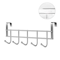 1 Pack Over The Door Hooks with 5 Hooks, Over The Door Hook Door Hanger, Heavy Duty Door Hanger Hanging Towel Rack for Coats Robes Hats Clothes Towels