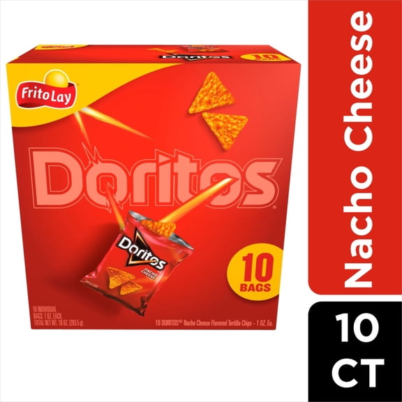 (1 Pack)-Doritos Nacho Cheese Chips Multipack 10 ct / 1 oz