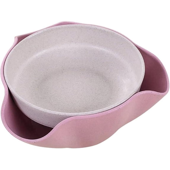 1 Pack Double Dish Bowl Snack Serving Bowl with Seeds Shell Storage, Wheat Straw Snack Serving Dish for Peanuts Pistachios Cherries Edamame Fruits Candy