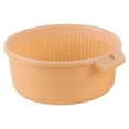 thumbnail image 1 of 1 Pack Double-Layer Colander Bowl Set, 2-in-1 Kitchen Strainer and Bowl, Plastic Washing Bowl & Strainer for Fruits, Vegetables, and Pasta for Kitchen Use, 18x8cm, Clearance(Yellow), 1 of 1
