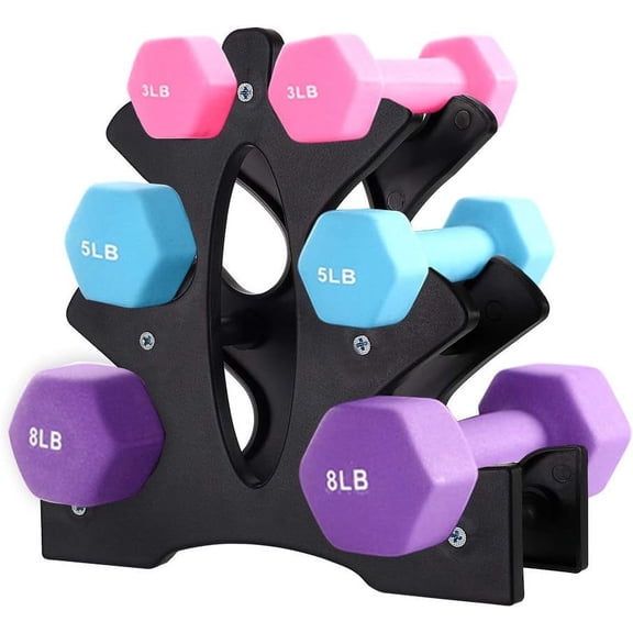 1 Pack Dumbbell Rack Stand, 3 Tier Dumbbell Bracket Free Hand Weight Tower Stand for Home Gym Organization, Holds 3/5/8 LB (Weights Not Included)