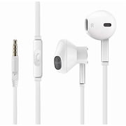 [1 Pack] Earphones with Microphone Premium Earbuds Stereo Headphones and Noise Isolating Headset for Apple iPhone iPod iPad Samsung Galaxy LG HTC White