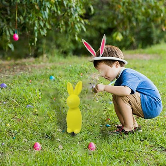 1 Pack Easter Decorations Outdoor Yard Signs Vintage Bunnies Easter Eggs Yard Stake with H Stands for Holiday Party Spring Patio Lawn Garden Decor