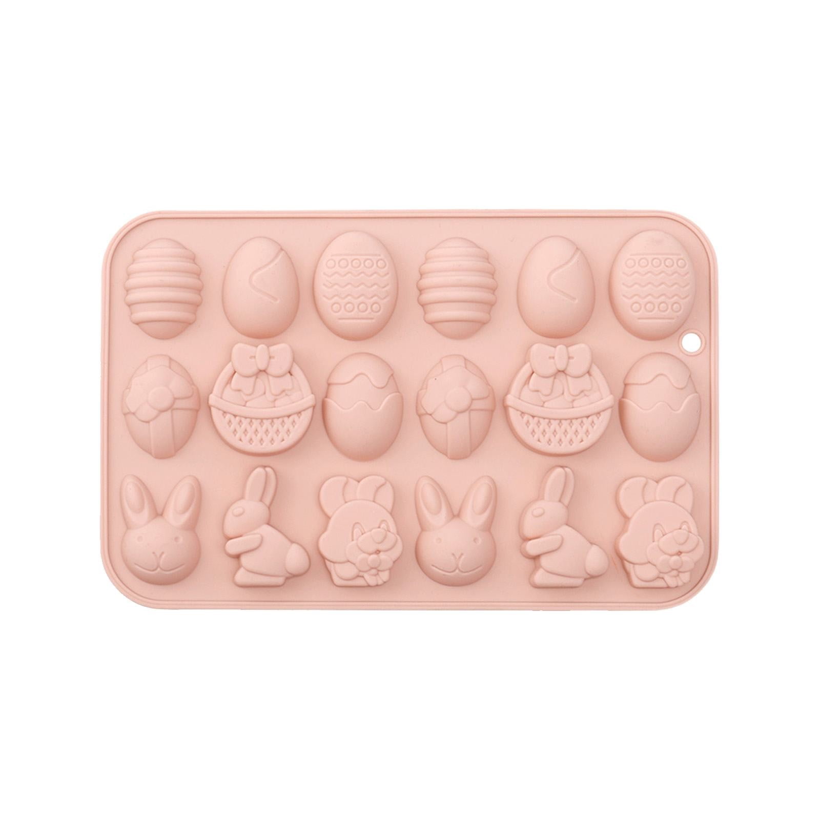 1 Pack Easter Silicone Chocolate Molds 18 Cavities Egg Bunny Rabbit ...