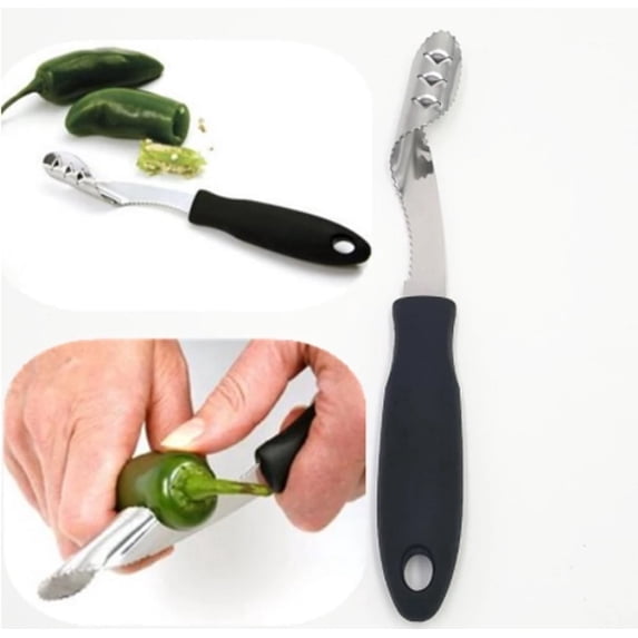 Jalapeño Pepper Corer & Slicer Tool, 1-Pack Chili Pepper Seed Remover and Pepper Cutter for Stuffed Jalapeños, Tomatoes & Fruits, TIKA
