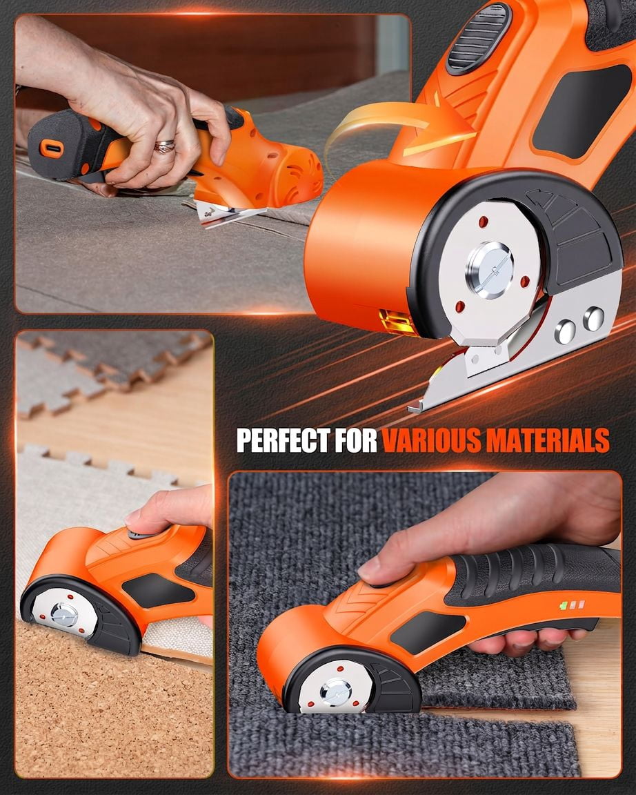 1 Pack Electric Cardboard Cutter, Cordless Rechargeable Box Cutter with ...