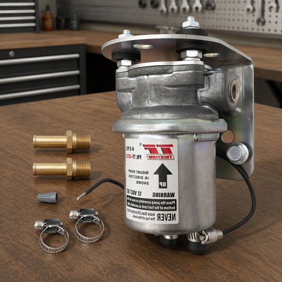 1 Pack Electric Pump 12V Rotary Vane, 4-6 Psi, 72GPH, Pre-Assembled with Metal Bracket, 1/4 in. NPS Inlet/Outlet, Fit for Automotive Replacement