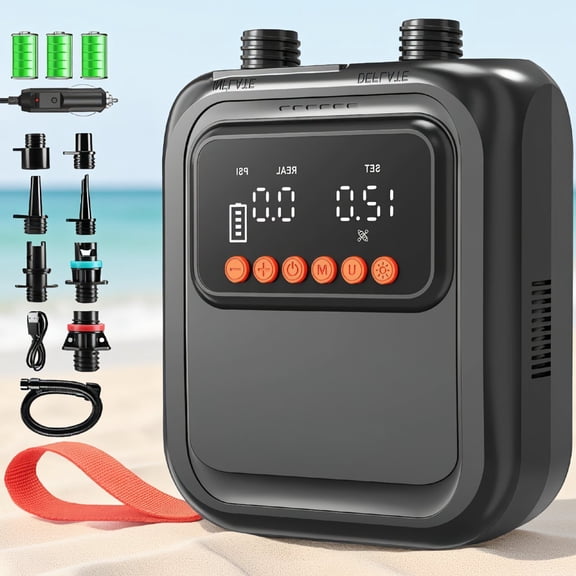 1-Pack Electric SUP Pump 20PSI 13500mAh Rechargeable Paddle Board Air Pump with -Stage Inflation, USB-C, 6 Nozzles