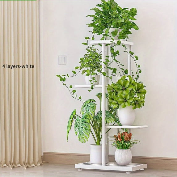 1-Pack Elegant 6/7/8-Tier Metal Plant Stand, Multi-Level Flower Pot Organizer - Versatile Indoor/Outdoor Home and Garden Decor
