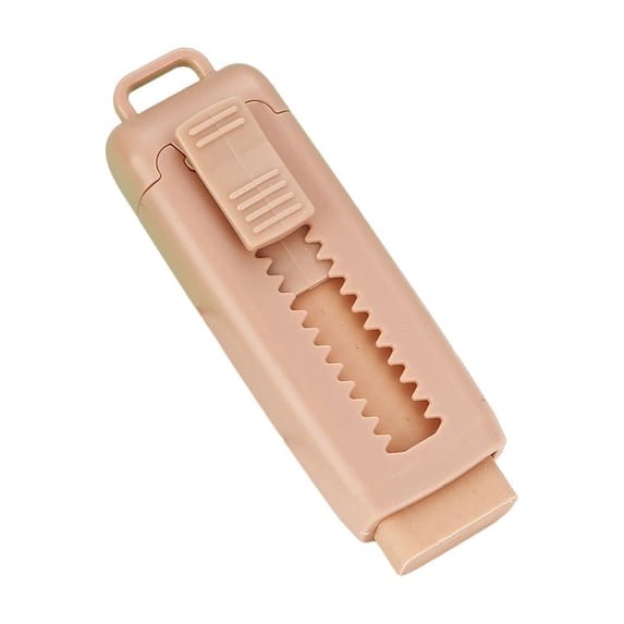 1 Pack Erasers Sliding Retractable Eraser, Soft Cute Erasers Push Pull Eraser with Plastic Sleeve for Office Home Supplies, Colored Push-Pull Rubber Eraser for Painting Drawing(Coffee1,3.2x1")