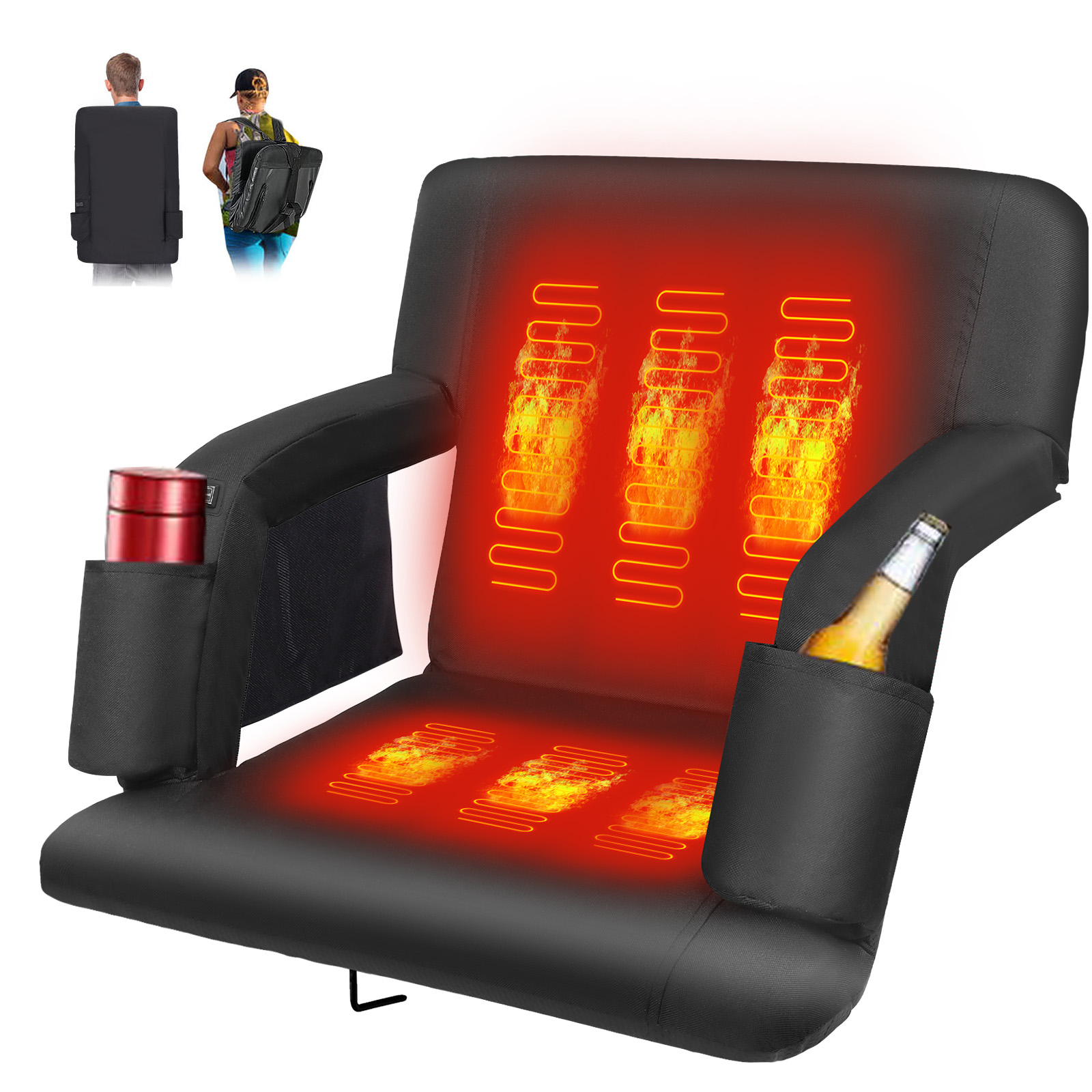 1 Pack Extra Wide Double Heated Stadium Seating for Bleachers, 6