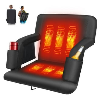 Ksheat Extra Wide Heated Seat Cushion, Foldable Heated Stadium Cushion for Bleacher, 3 Level Heat Setting,1 Pocket, Battery Heated Seat Pad for