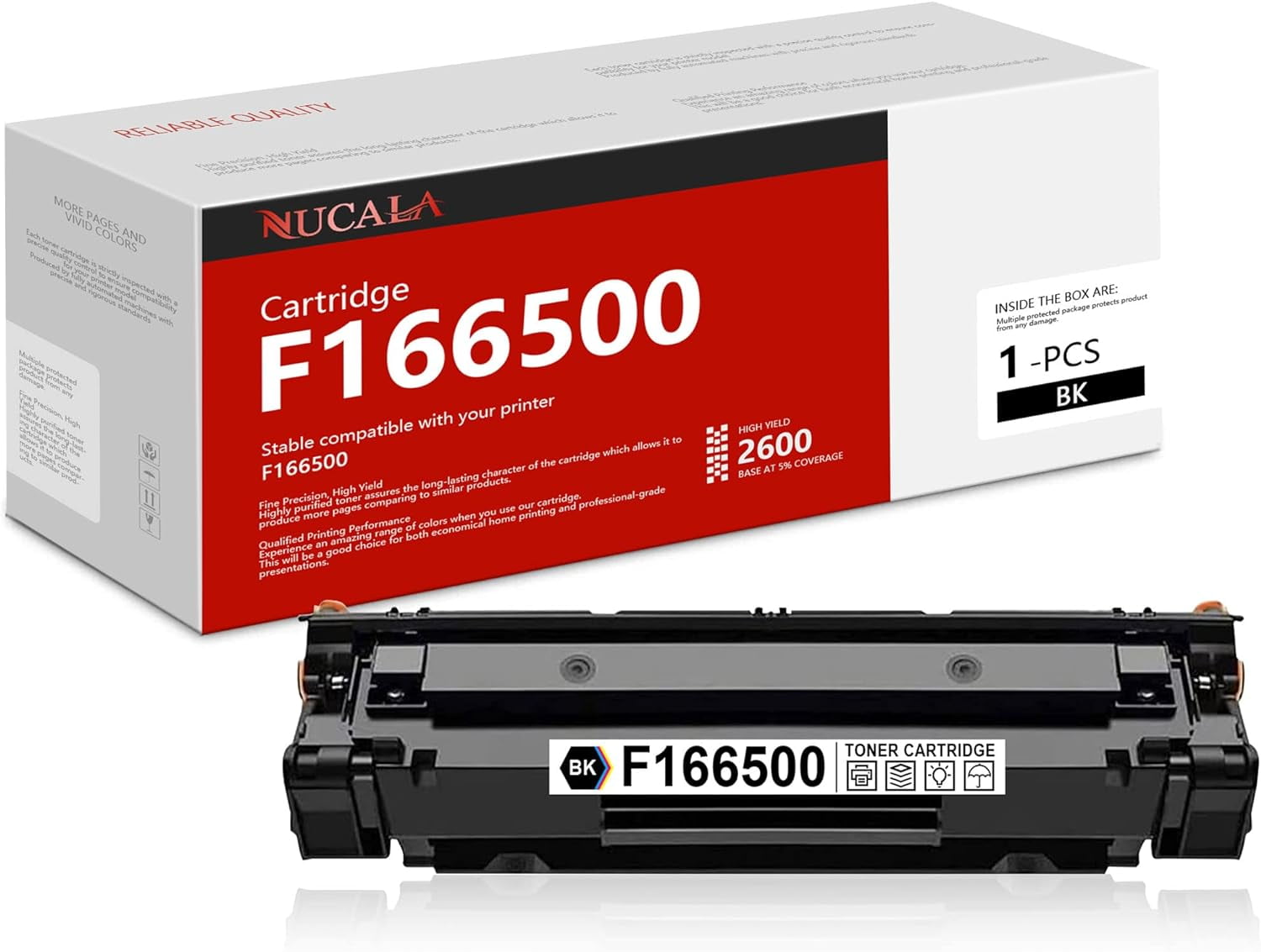 1Pack F166500 Toner Cartridge Black, F166500 Toner Cartridge