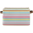 thumbnail image 1 of 1 Pack Fabric Storage Basket Mexican Serape Stripes Closet Storage Bins with Handles Foldable Baskets for Shelves Toy Organizer Home Office Decor Gifts, 1 of 7
