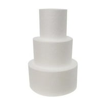 1 Pack Fake Cake Dummy Set, 3-Tier Round White Foam, White Dummy Cakes Styrofoam Sets, White Fake Practice Cake Dummy for Christmas Wedding Birthday Cake Decorating Display