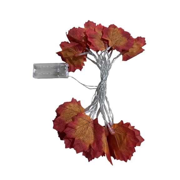 1 Pack Fall Decorations Maple Leaf Lights Garland, 3M/20Led Lights Battery Operated, Indoor Outdoor Thanksgiving Halloween Christmas Wedding Decoration