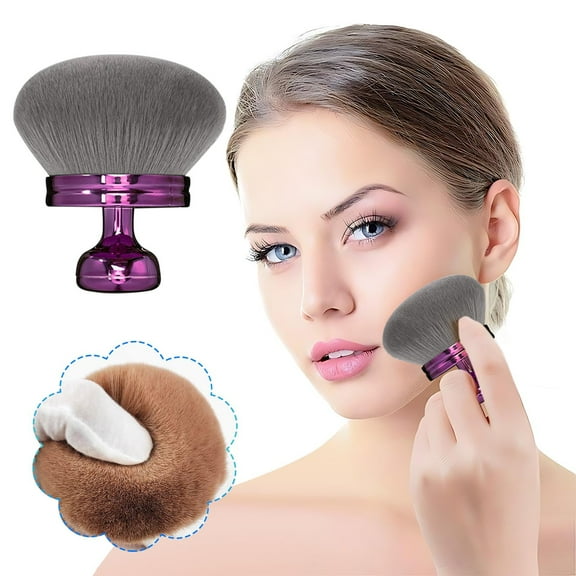 1 Pack Fan Brushes for Women, Useful Face Soft Bristle Highlighting Blush Brush with Short Handle, Multicolor Fluffy Soft Bristle Makeup Brush, Facial Applicator Brushes, Great For Powder